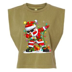 Merry Christmas 2024 Funny Santa Claus Christmas Lights Garment-Dyed Women's Muscle Tee