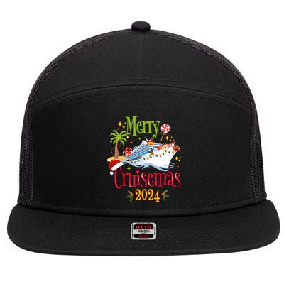 Merry Cruisemas 2024 Family Cruise Group 7 Panel Mesh Trucker Snapback Hat