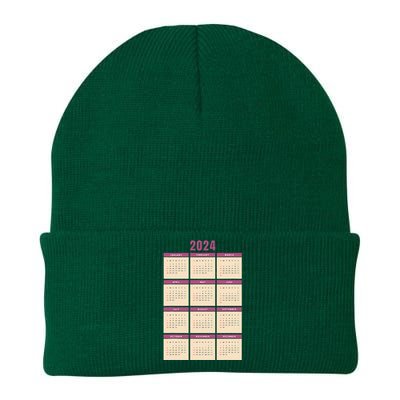 Monthly Calendar 2024 Happy New Year Kids Funny Knit Cap Winter Beanie