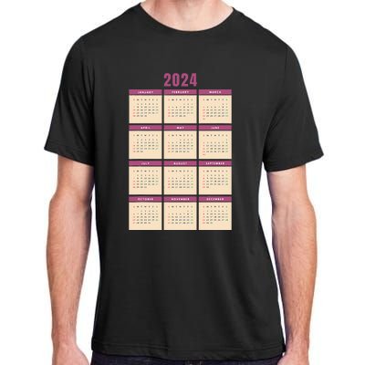 Monthly Calendar 2024 Happy New Year Kids Funny Adult ChromaSoft Performance T-Shirt