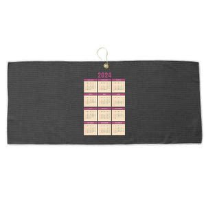 Monthly Calendar 2024 Happy New Year Kids Funny Large Microfiber Waffle Golf Towel