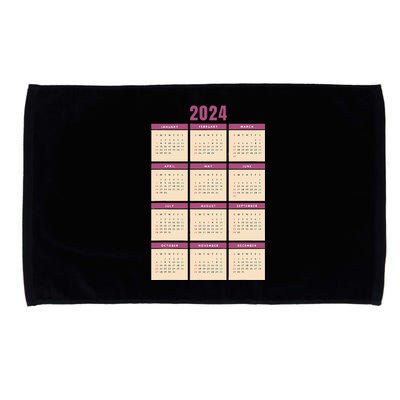 Monthly Calendar 2024 Happy New Year Kids Funny Microfiber Hand Towel