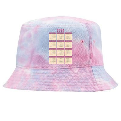 Monthly Calendar 2024 Happy New Year Kids Funny Tie-Dyed Bucket Hat