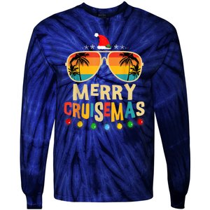 Merry Cruisemas 2025 Christmas Santa Reindeer Cruise Tie-Dye Long Sleeve Shirt