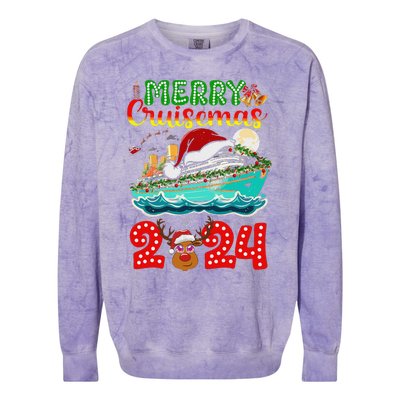 Merry Cruisemas 2024 Cruise Christmas Xmas Pajamas Colorblast Crewneck Sweatshirt