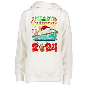 Merry Cruisemas 2024 Cruise Christmas Xmas Pajamas Womens Funnel Neck Pullover Hood