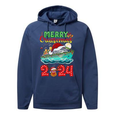 Merry Cruisemas 2024 Cruise Christmas Xmas Pajamas Performance Fleece Hoodie