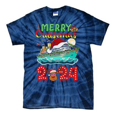 Merry Cruisemas 2024 Cruise Christmas Xmas Pajamas Tie-Dye T-Shirt