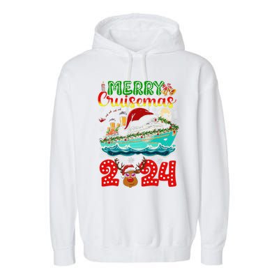 Merry Cruisemas 2024 Cruise Christmas Xmas Pajamas Garment-Dyed Fleece Hoodie