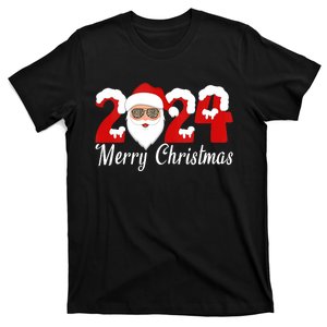 Merry Christmas 2024 Santa Claus Sunglasses Family Matching Tank Top T-Shirt