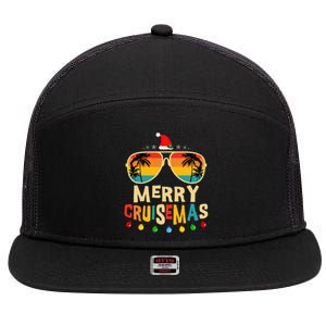 Merry Cruisemas 2025 Christmas Santa Reindeer Cruise 7 Panel Mesh Trucker Snapback Hat