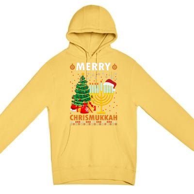 Merry Chrismukkah 2021 Happy Hanukkah Christmas Santa Hat Premium Pullover Hoodie