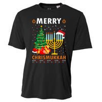 Merry Chrismukkah 2021 Happy Hanukkah Christmas Santa Hat Cooling Performance Crew T-Shirt