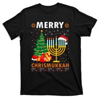 Merry Chrismukkah 2021 Happy Hanukkah Christmas Santa Hat T-Shirt