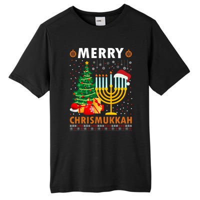 Merry Chrismukkah 2021 Happy Hanukkah Christmas Santa Hat Tall Fusion ChromaSoft Performance T-Shirt