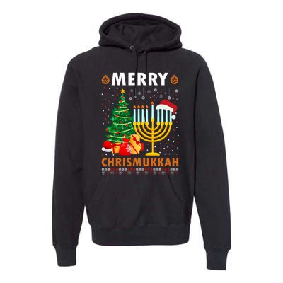 Merry Chrismukkah 2021 Happy Hanukkah Christmas Santa Hat Premium Hoodie