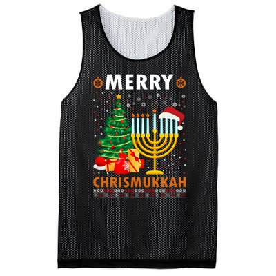 Merry Chrismukkah 2021 Happy Hanukkah Christmas Santa Hat Mesh Reversible Basketball Jersey Tank