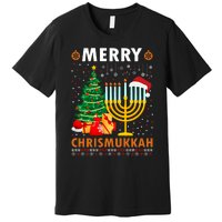 Merry Chrismukkah 2021 Happy Hanukkah Christmas Santa Hat Premium T-Shirt