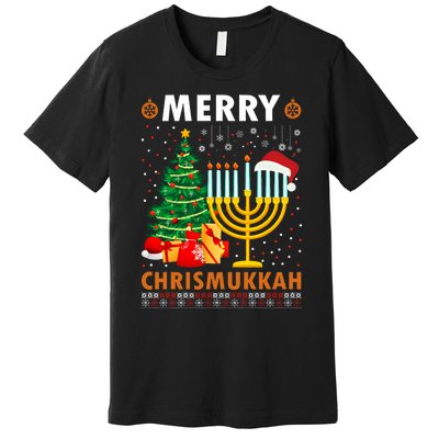 Merry Chrismukkah 2021 Happy Hanukkah Christmas Santa Hat Premium T-Shirt