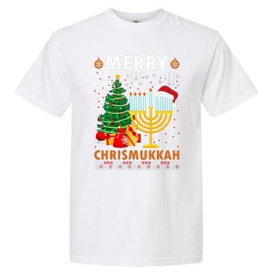 Merry Chrismukkah 2021 Happy Hanukkah Christmas Santa Hat Garment-Dyed Heavyweight T-Shirt