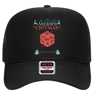 Merry Critmas 20 Sided Dice RPG Christmas Holiday Board Game Trucker Hat