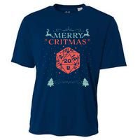 Merry Critmas 20 Sided Dice RPG Christmas Holiday Board Game Cooling Performance Crew T-Shirt