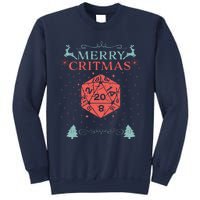 Merry Critmas 20 Sided Dice RPG Christmas Holiday Board Game Sweatshirt