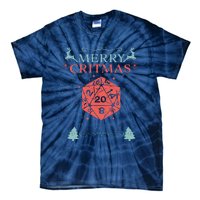 Merry Critmas 20 Sided Dice RPG Christmas Holiday Board Game Tie-Dye T-Shirt