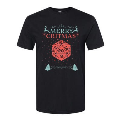 Merry Critmas 20 Sided Dice RPG Christmas Holiday Board Game Softstyle CVC T-Shirt