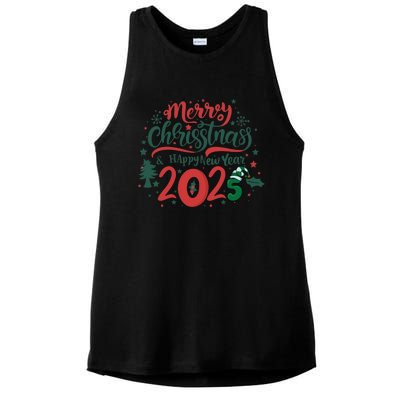 Merry Christmas 2025 And Happy New Year Ladies PosiCharge Tri-Blend Wicking Tank