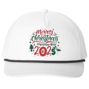 Merry Christmas 2025 And Happy New Year Snapback Five-Panel Rope Hat