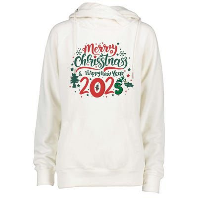 Merry Christmas 2025 And Happy New Year Womens Funnel Neck Pullover Hood