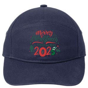 Merry Christmas 2025 And Happy New Year 7-Panel Snapback Hat