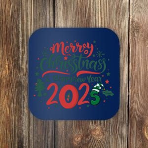 Merry Christmas 2025 And Happy New Year Coaster