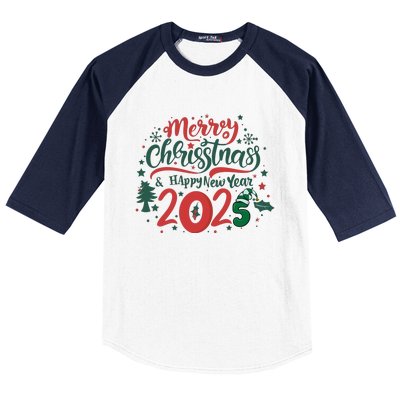 Merry Christmas 2025 And Happy New Year Baseball Sleeve Shirt