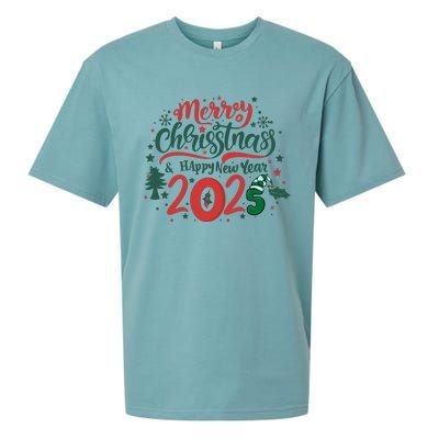 Merry Christmas 2025 And Happy New Year Sueded Cloud Jersey T-Shirt