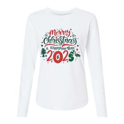 Merry Christmas 2025 And Happy New Year Womens Cotton Relaxed Long Sleeve T-Shirt