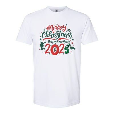 Merry Christmas 2025 And Happy New Year Softstyle CVC T-Shirt