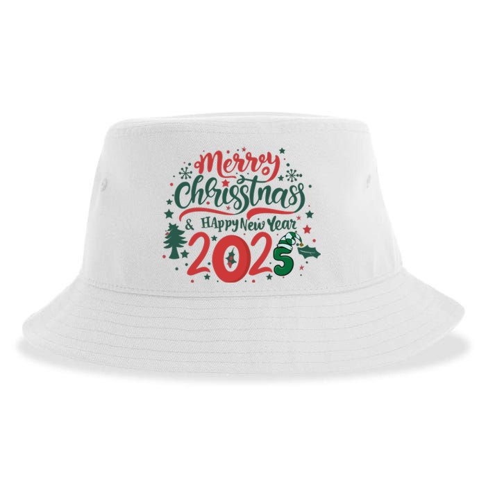 Merry Christmas 2025 And Happy New Year Sustainable Bucket Hat