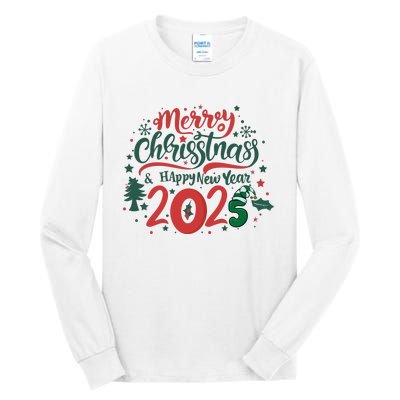 Merry Christmas 2025 And Happy New Year Tall Long Sleeve T-Shirt