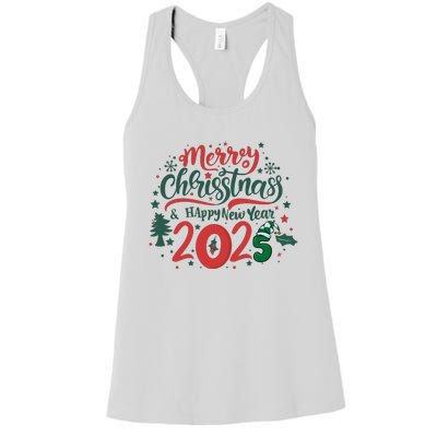 Merry Christmas 2025 And Happy New Year Women's Racerback Tank