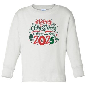 Merry Christmas 2025 And Happy New Year Toddler Long Sleeve Shirt