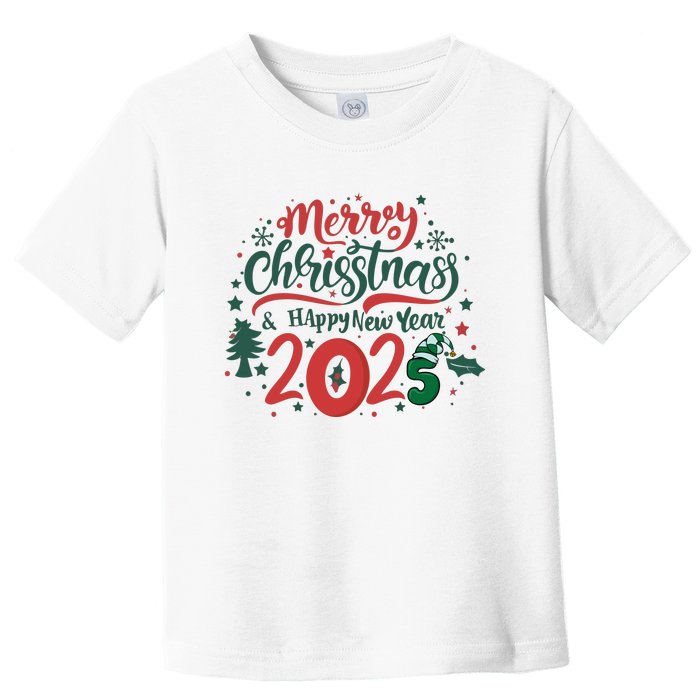 Merry Christmas 2025 And Happy New Year Toddler T-Shirt