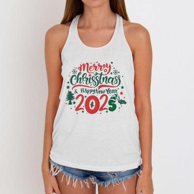 Merry Christmas 2025 And Happy New Year Women's Knotted Racerback Tank