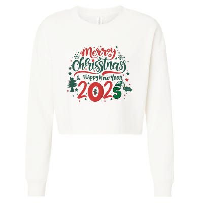 Merry Christmas 2025 And Happy New Year Cropped Pullover Crew