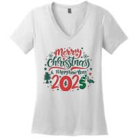 Merry Christmas 2025 And Happy New Year Women's V-Neck T-Shirt