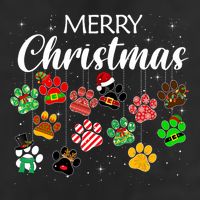 Merry Christmas 2021 Dog Paw Print Buffalo Plaid Ugly Xmas 11oz C Handle Ceramic Mug