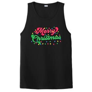 Merry Christmas 2024 Family Matching Christmas Lights Xmas PosiCharge Competitor Tank