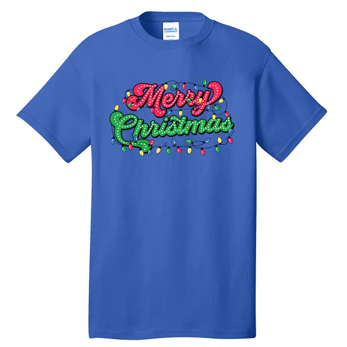 Merry Christmas 2024 Family Matching Christmas Lights Xmas Tall T-Shirt