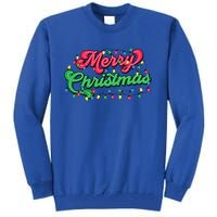 Merry Christmas 2024 Family Matching Christmas Lights Xmas Tall Sweatshirt